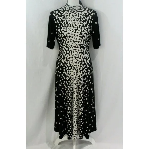 black dress white spots Berrylush Women Black & White Polka Dot Sleeveless Wrap Mini Dress